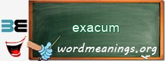 WordMeaning blackboard for exacum